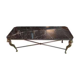 Coffee table marble feet in the shape of lions in bronze