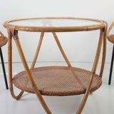 Set de 3 chaises + table en bambou par Alan Fuchs pour Uluv, 60s