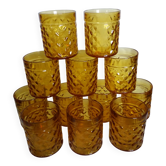 Verres Pernod décor ananas pointe de diamant