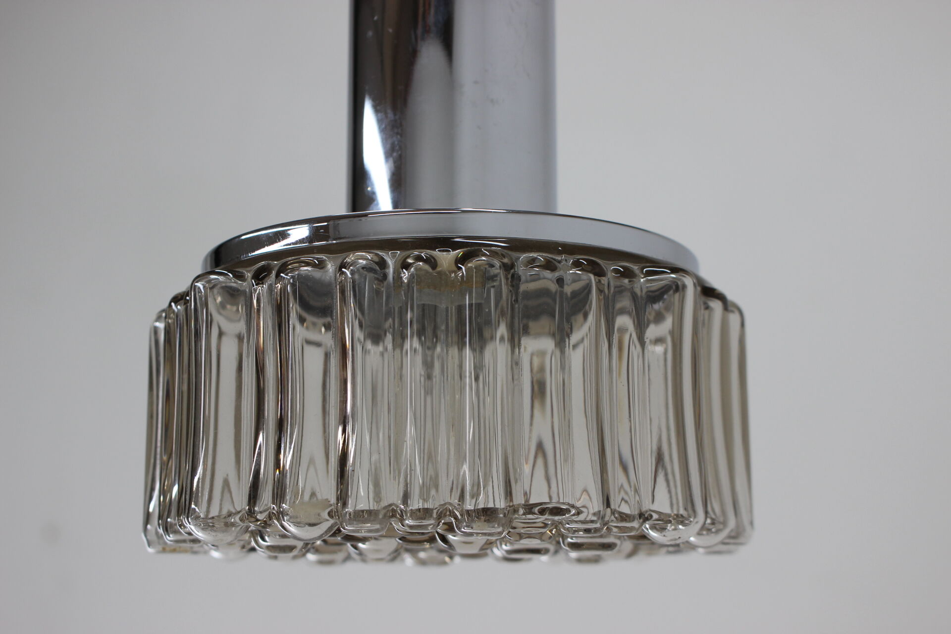 1980s Chrome and Glass Pendant Lamp, Germany