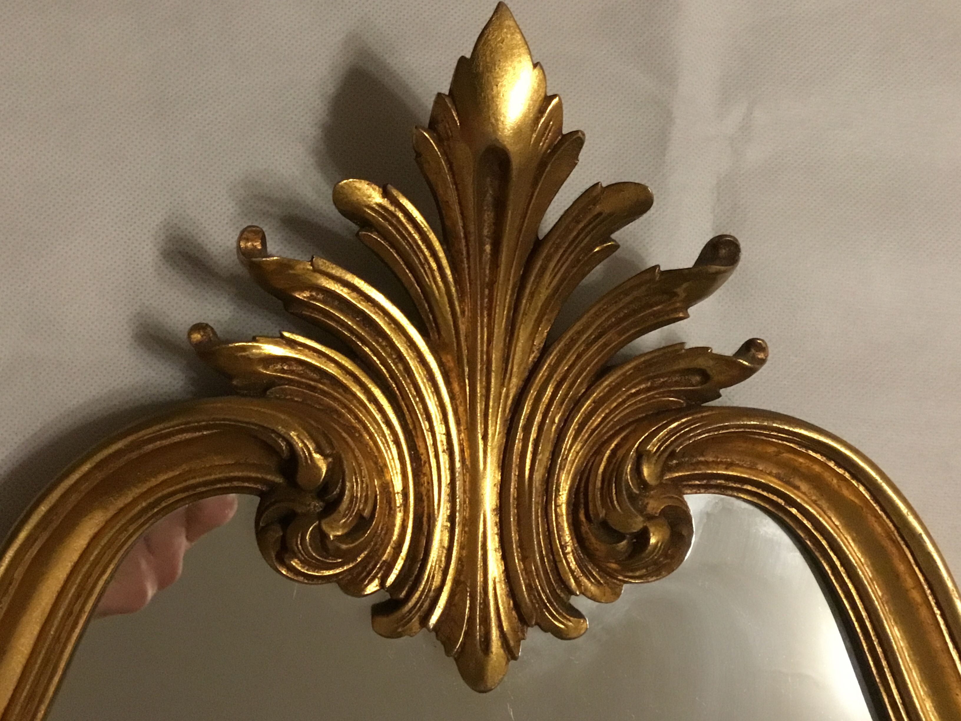 Carved wood mirror 50x39cm