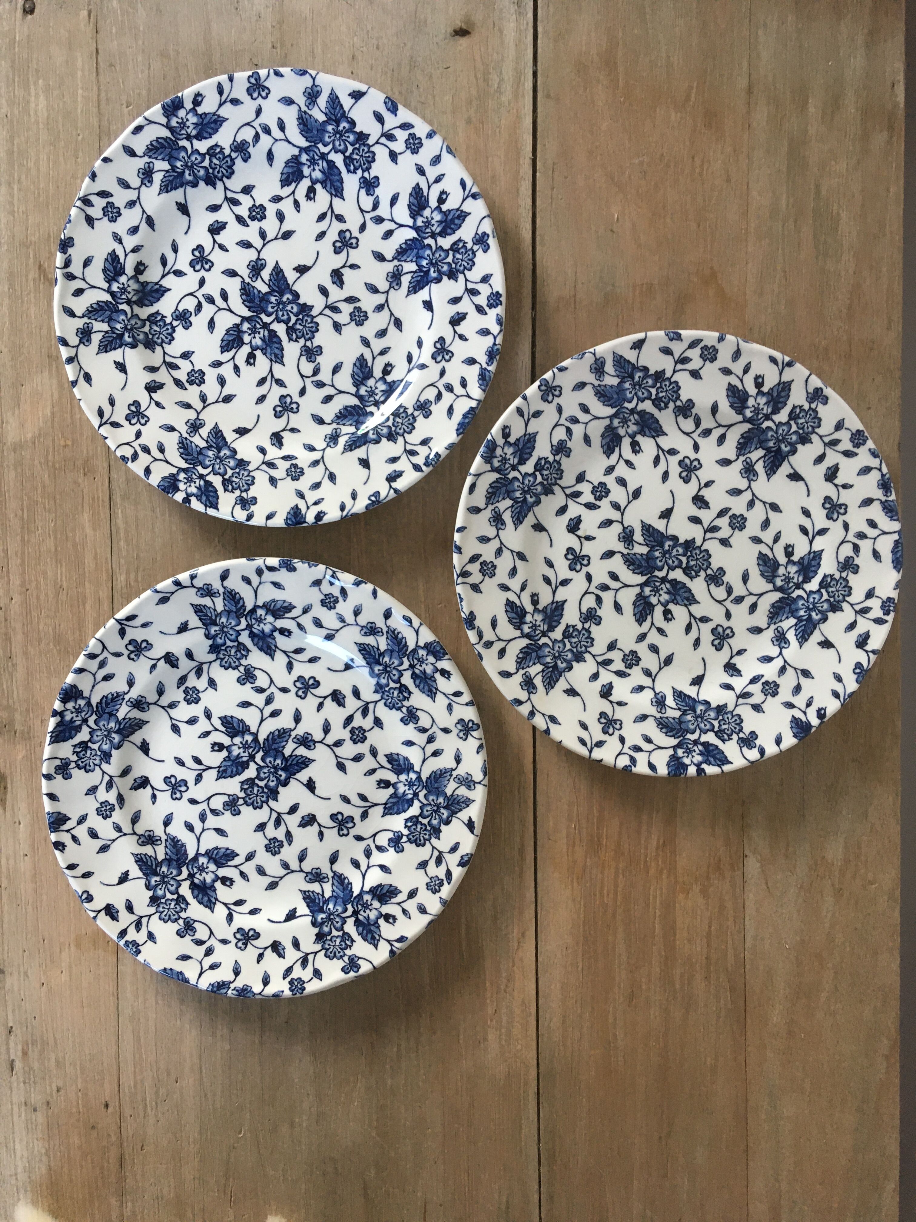 Floral English dessert plates