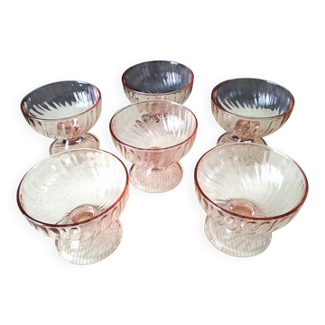 6 Coupes à glace ou sorbet en verre Luminarc Modèle Rosaline
