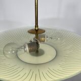 Lustre en verre incurvé du milieu du siècle des années 50