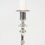 Set Of 2 Candlesticks Made In Silver Plated Brass Stamped I.P.O Hansen From 1890s