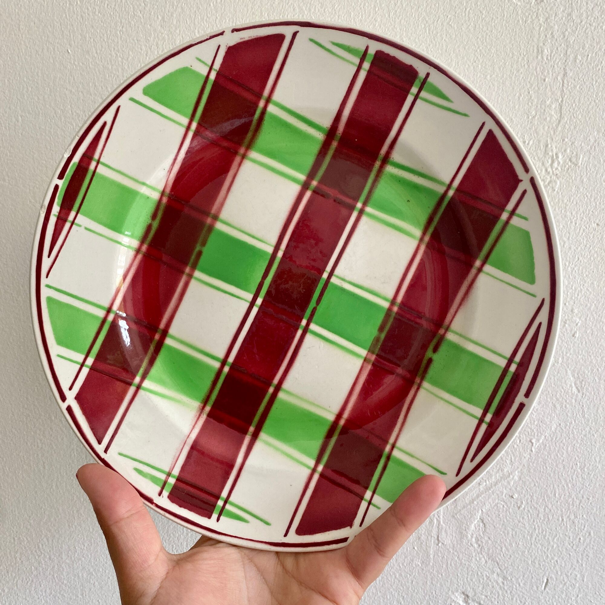 Set of 8 old flat plates, Sousse models by Digoin Sarreguemines