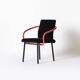 Chaise Memphis Mandarin d'Ettore Sottsass pour Knoll retapissée en velours de coton