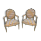 Paire de fauteuils cabriolets de style Louis XVI