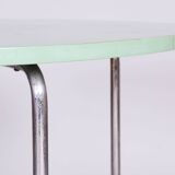 Restored Bauhaus Round Table, Chrome, Revived Polish, Czechia, 1930s