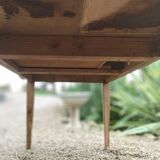Solid oak farmhouse table with two-plank top
