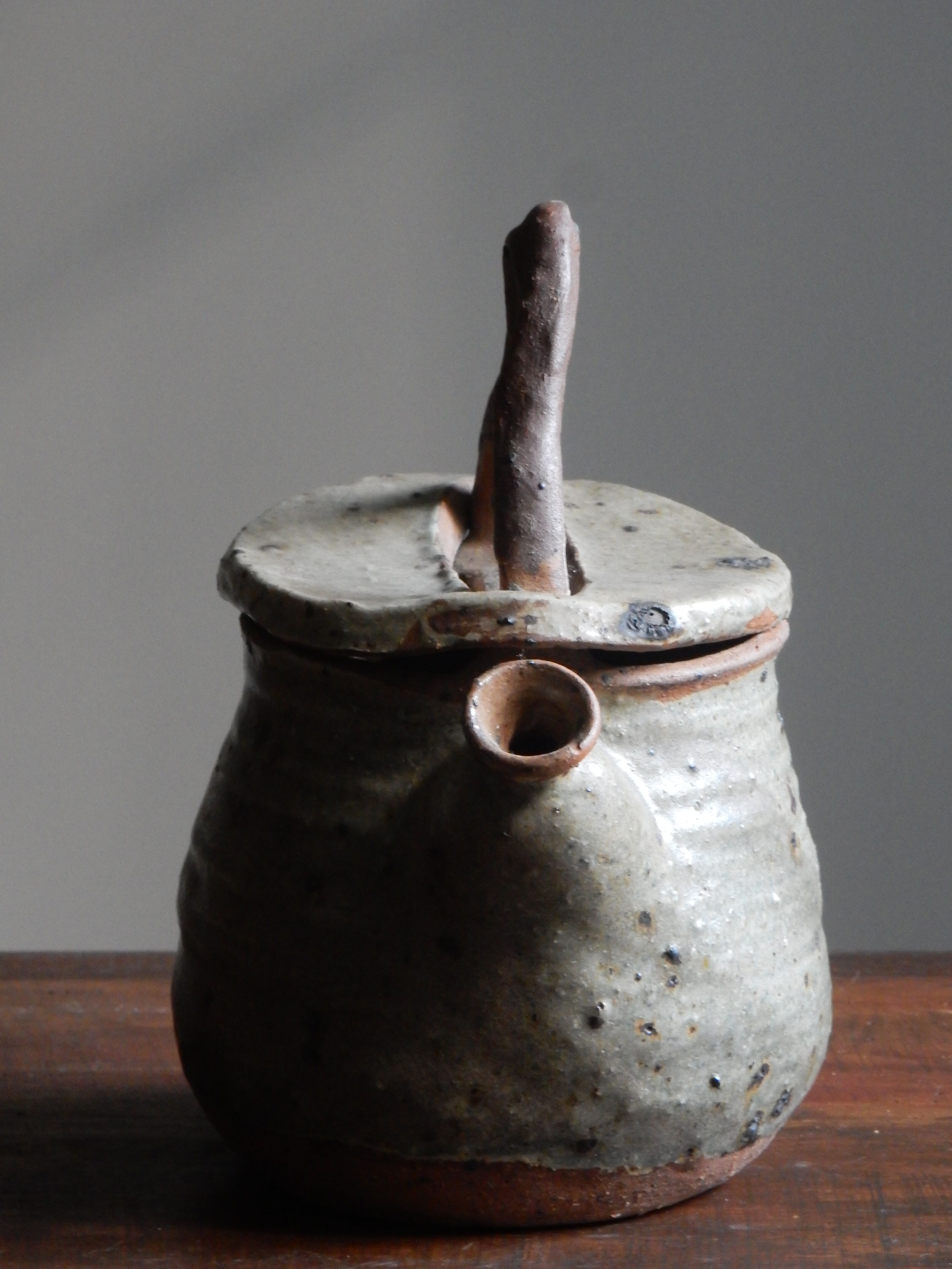 Homemade teapot in pyrity sandstone