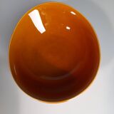 Set of 5 oval orange-yellow ceramic bowls from Faïencerie S