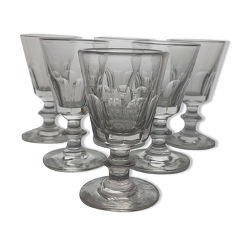 6 verres à vin style Baccarat modèle Caton / XIXème