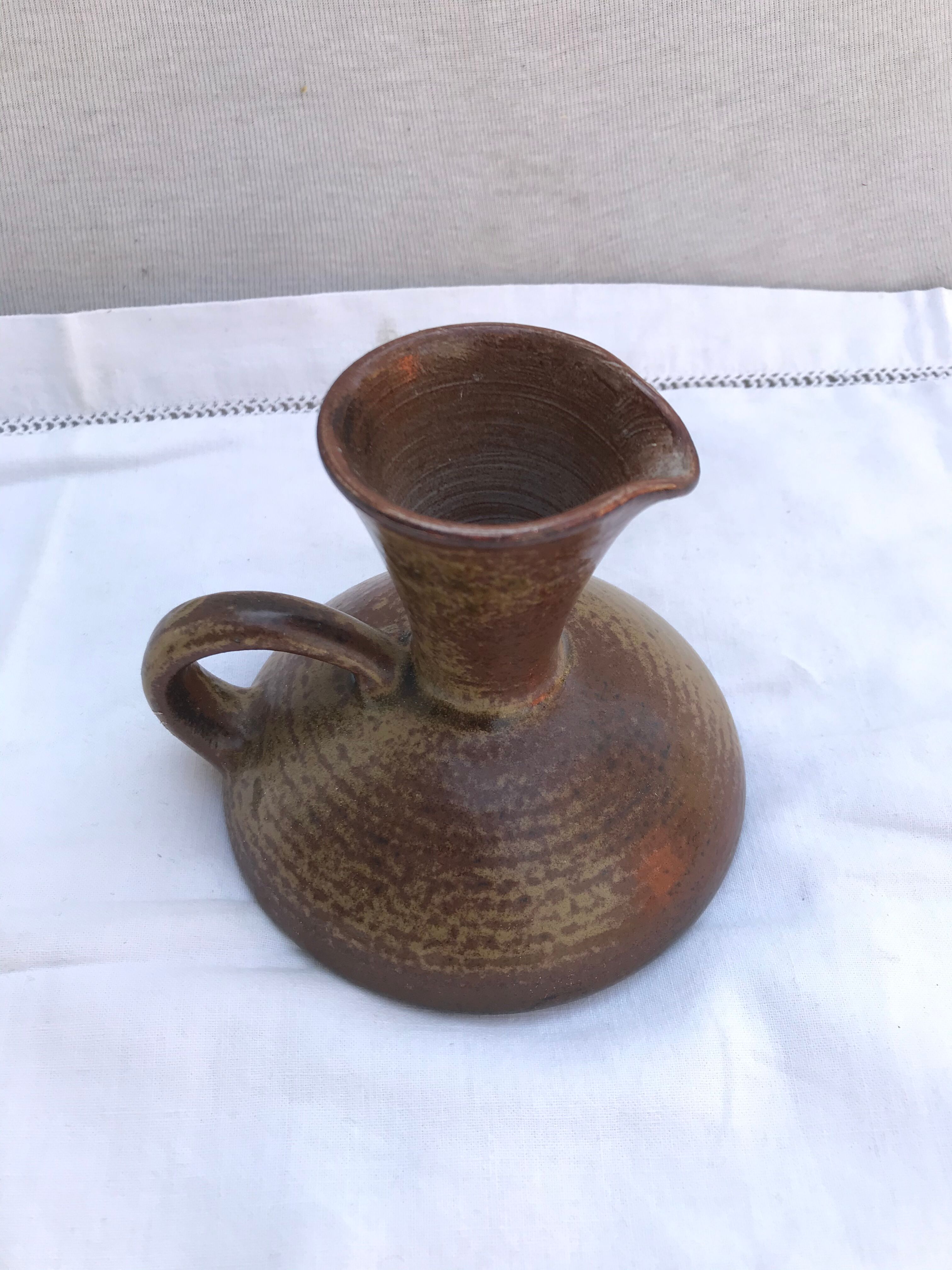 Former pitcher wine oil Jc Lafon brown sandstones - vintage label