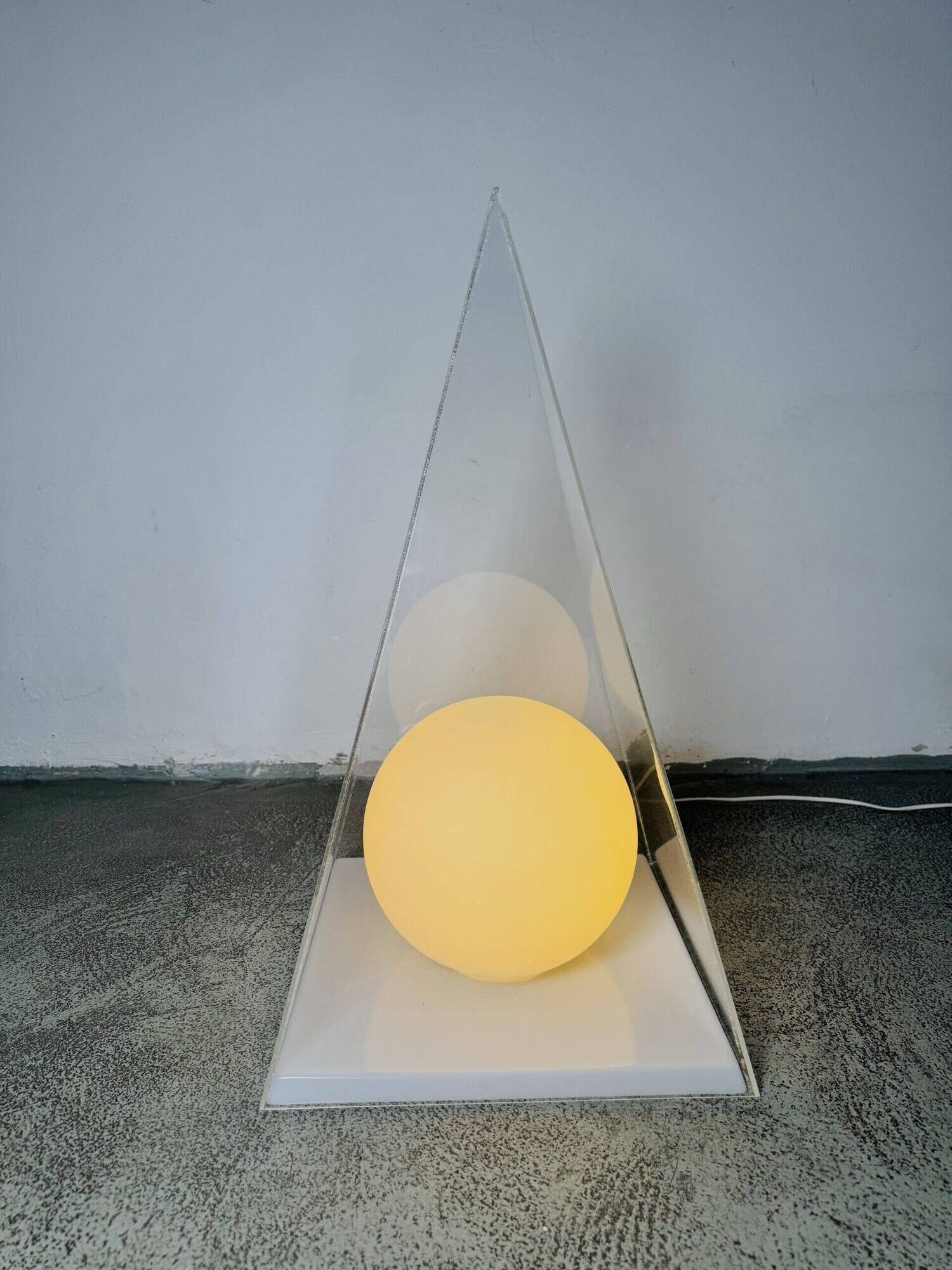 Pyramid & Glass Sphere Table Lamp By Harco Loor For Harco Loor Design, The Netherlands 1980S