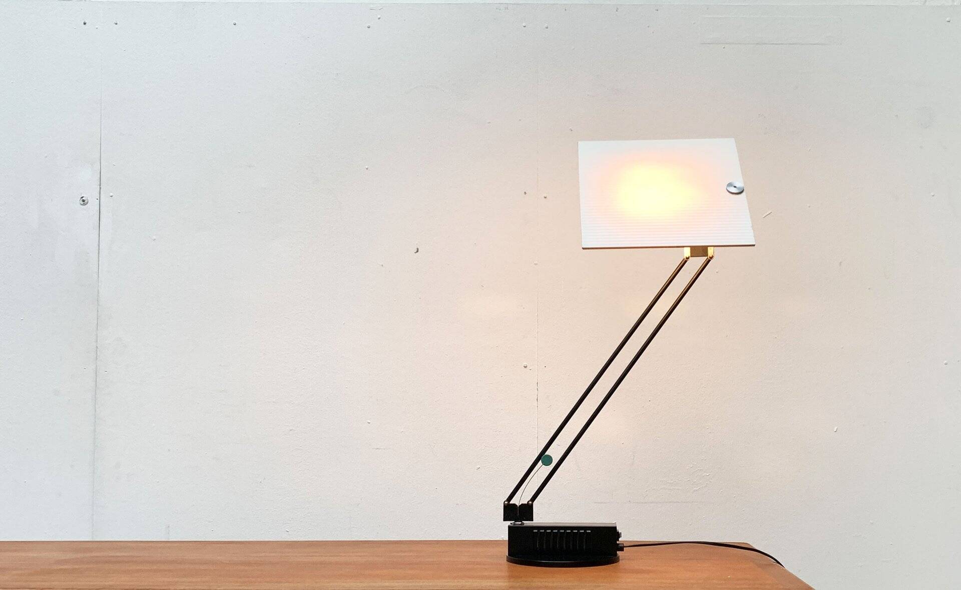 Postmodern table lamp W.O. by Sacha Ketoff for Aluminor, France, 1980s