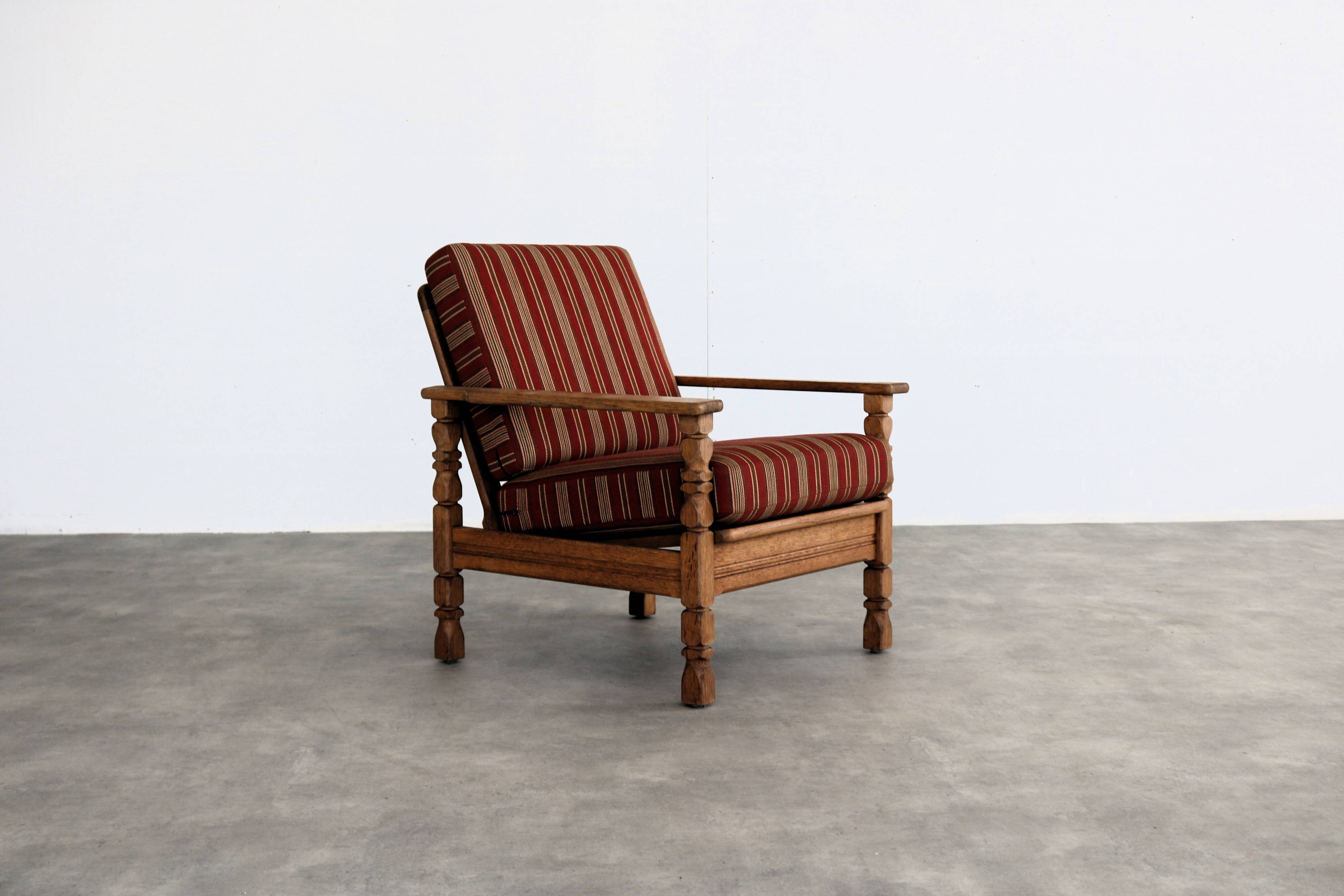 Brutalist sofa and chair set | vintage sofa | 1960s | oak.