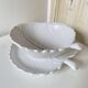 Barbotine Fruit Drainer And Its Plate In The Shape Of A White Cabbage Leaf