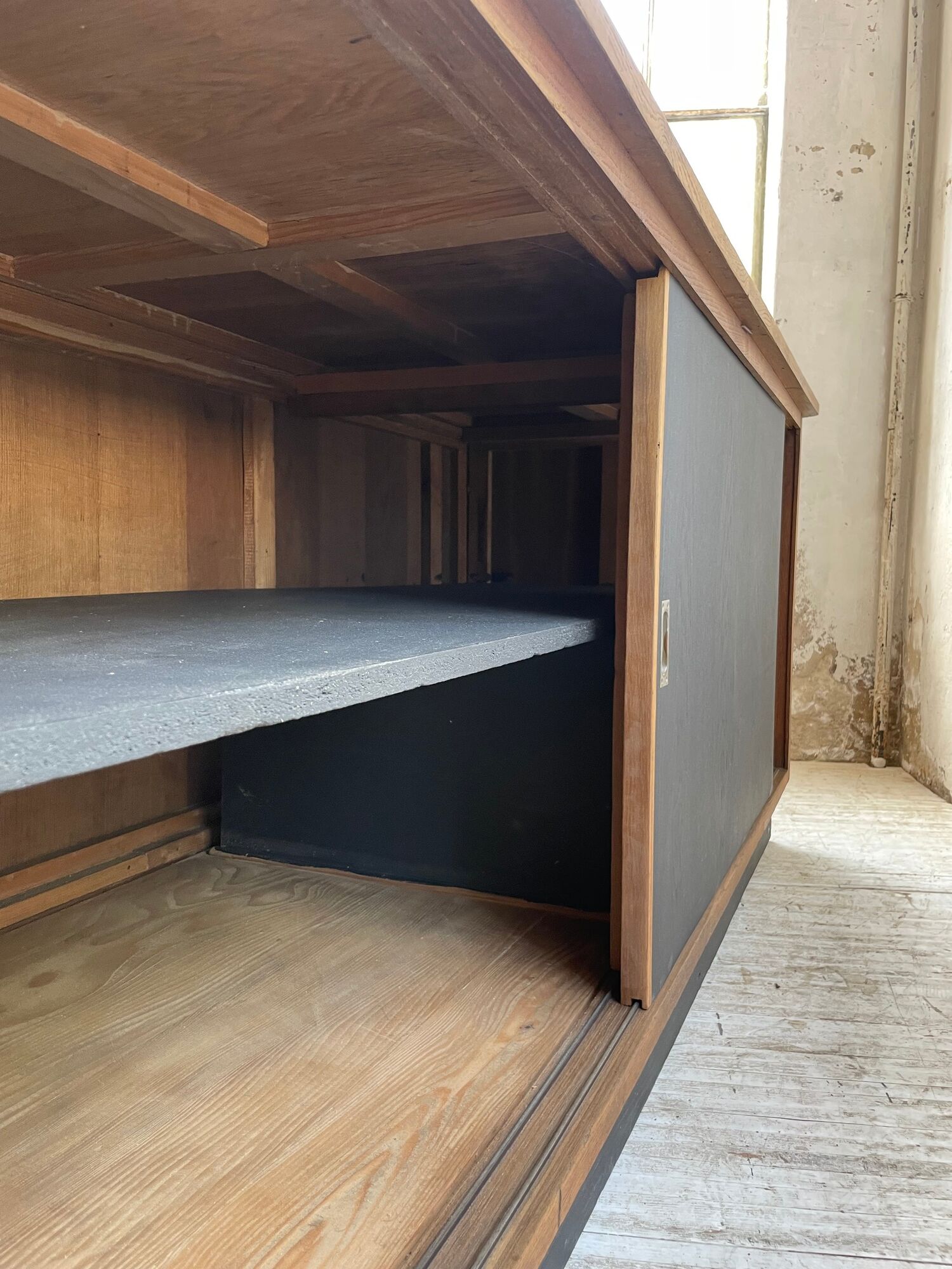 Two-sided counter sliding doors oak XXL 4m enfilade