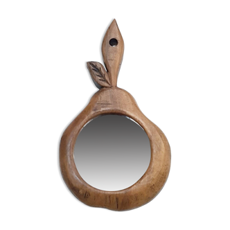 Miroir poire en bois sculpté à la main
