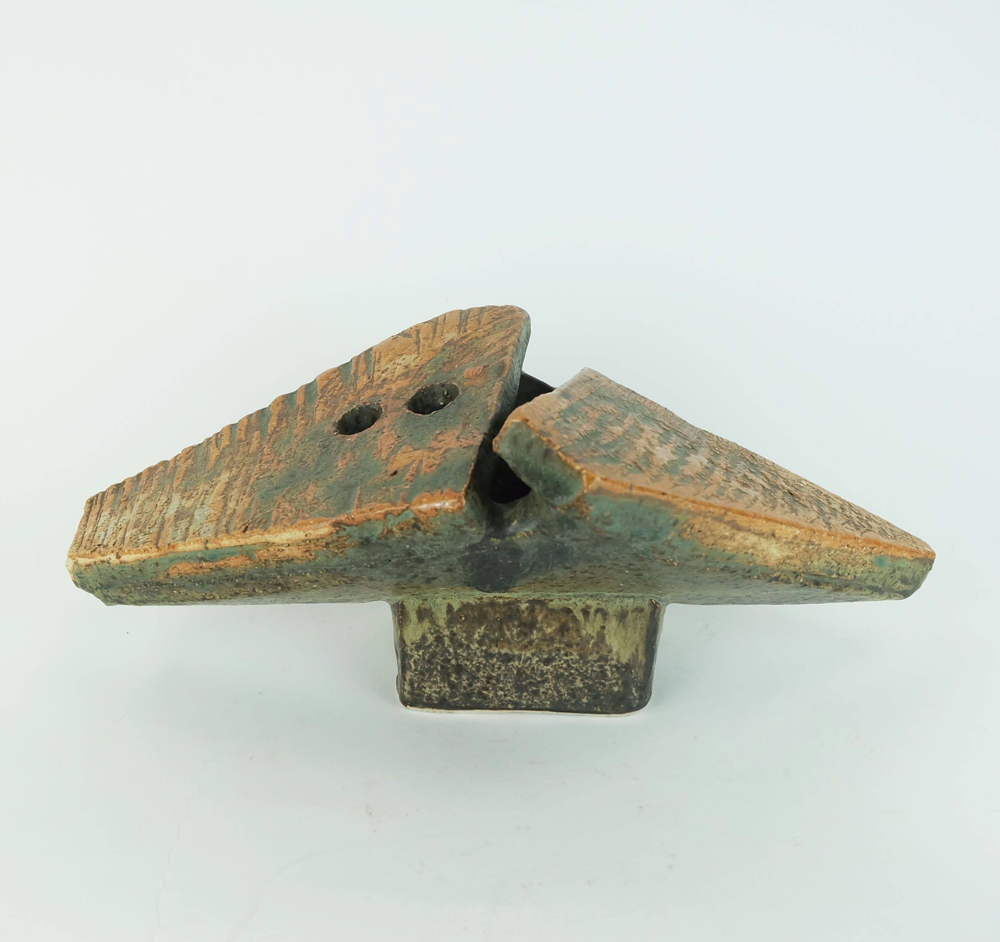 Vase brutaliste objet en céramique robert sturm années 1970 atelier de poterie sculpturale