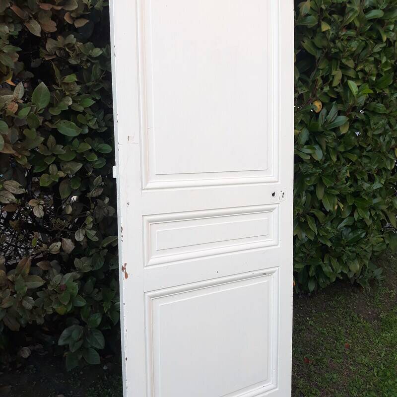 Communication door H218.5xL80cm, old panelled and moulded.