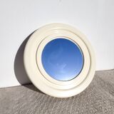 Round mirror white 50cm vintage 1970