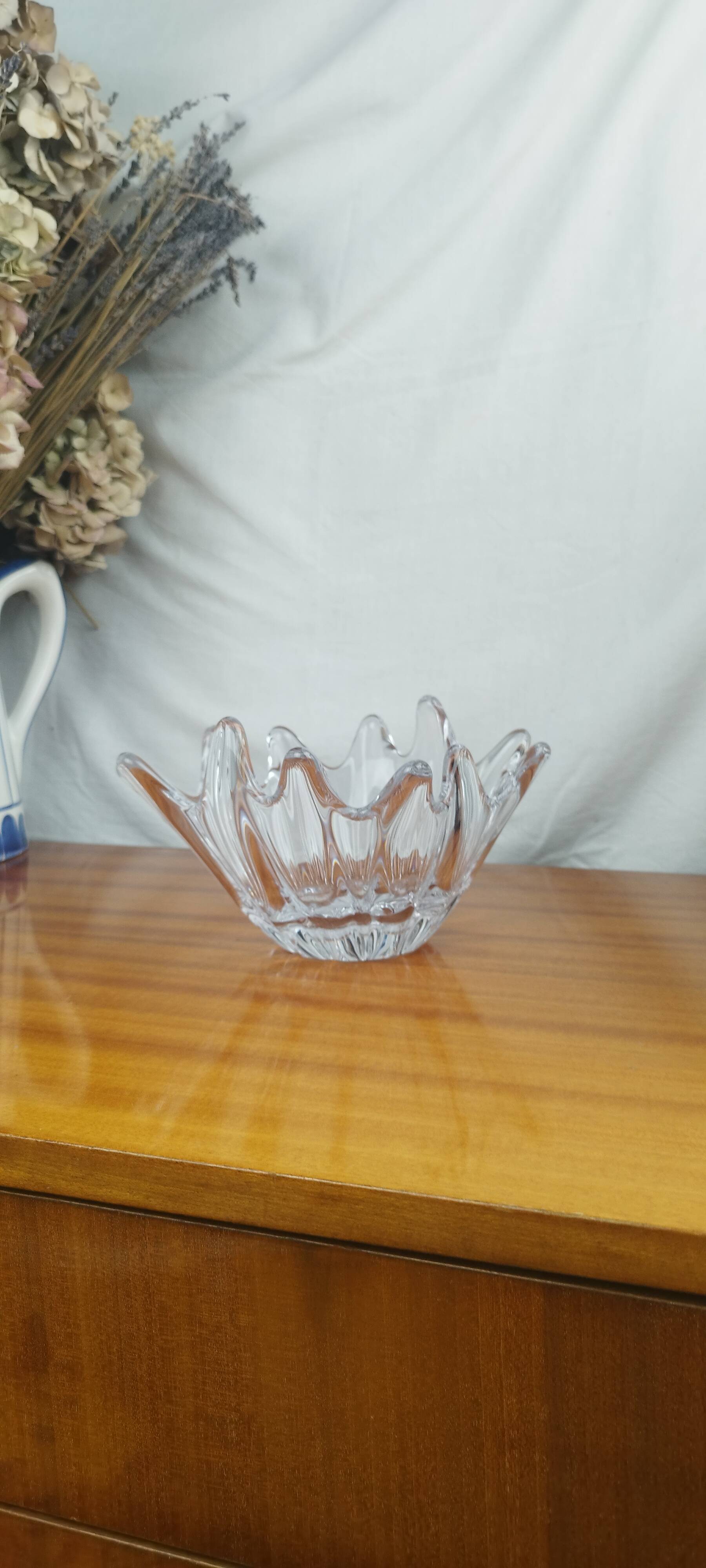Daum France Crystal Starfish Fruit Bowl, Vintage 70s