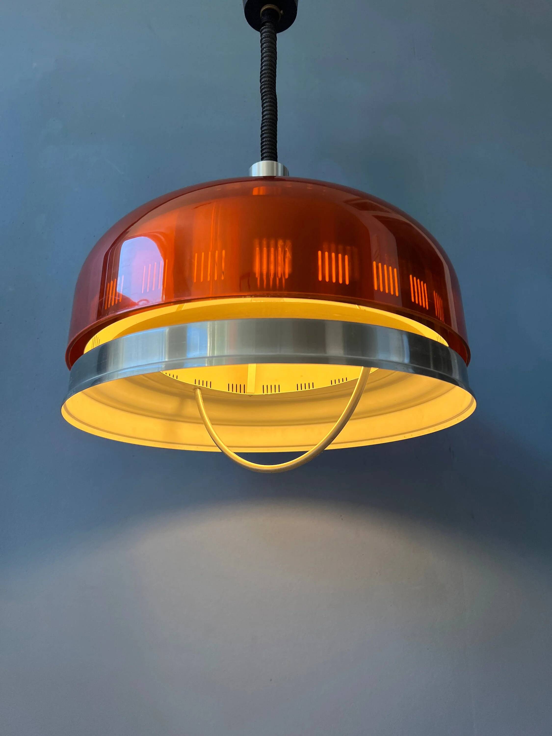 Suspension UFO Space Age orange transparente