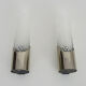 Pair of german wall sconces space age, chromed metal and glass, 60s