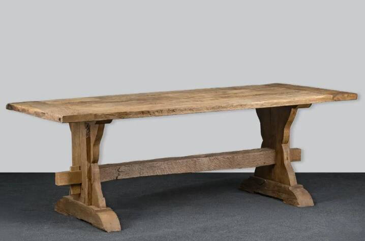 222x90 Rustic Solid Oak Dining Table I Handmade from Reclaimed Oak