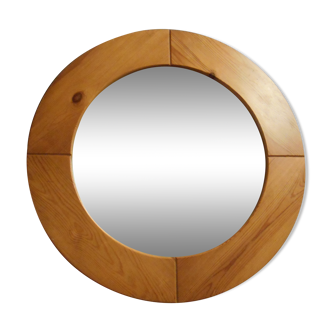 Round mirror round wood 80 - 60x60cm