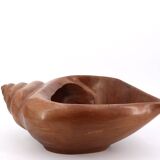 Centerpiece, wooden fruit bowl in the shape of a shell