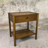 Large bedside table, vintage Scandinavian teak sofa end table