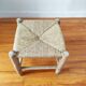 Vintage low stool 60s straw seat