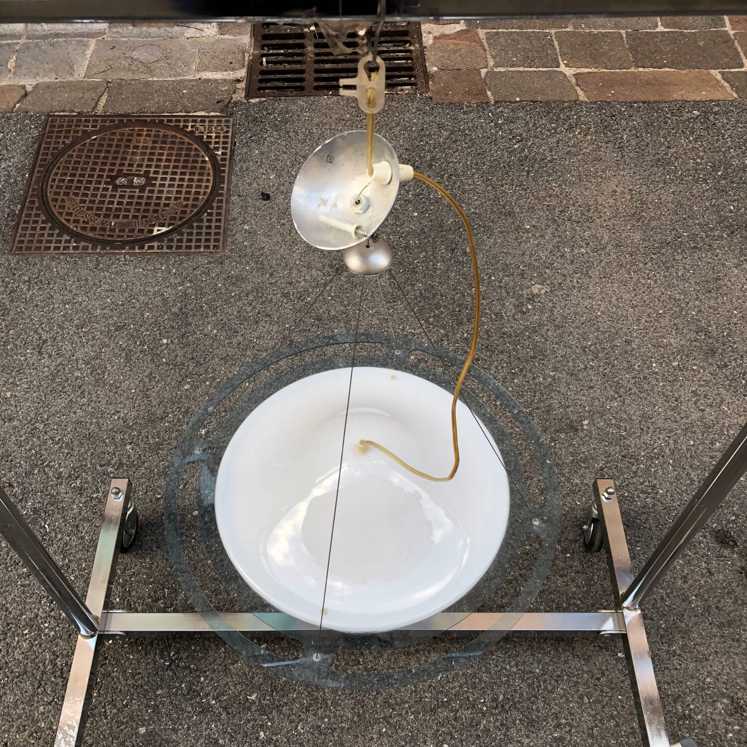 Vintage 70's style plastic pendant light