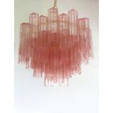 Contemporary Scenographic Pink “Tronchi” Murano Glass Chandelier