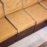 1970s Modular Beechwood Sofa by Frigerio – Original Fabric Upholstery, Set of 6