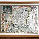 Hantshire Described and Devided, Reproduction of Map of County Hampshire by John Speed (1552-1629)