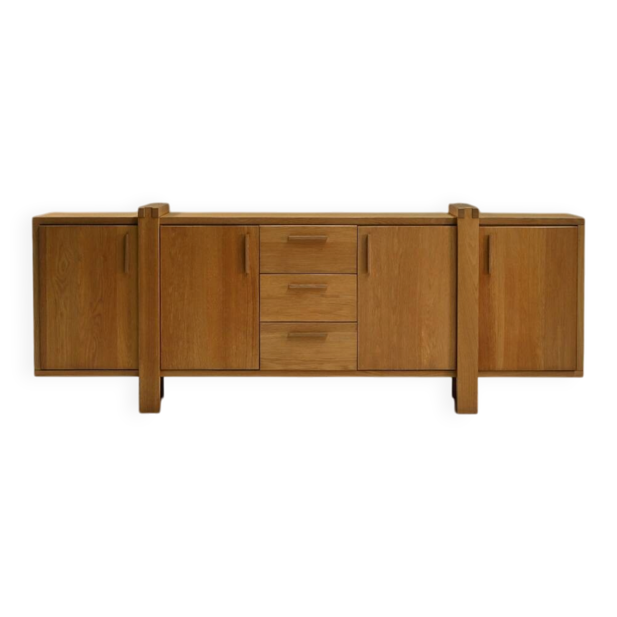 Large brustalist oak sideboard, Belgium.