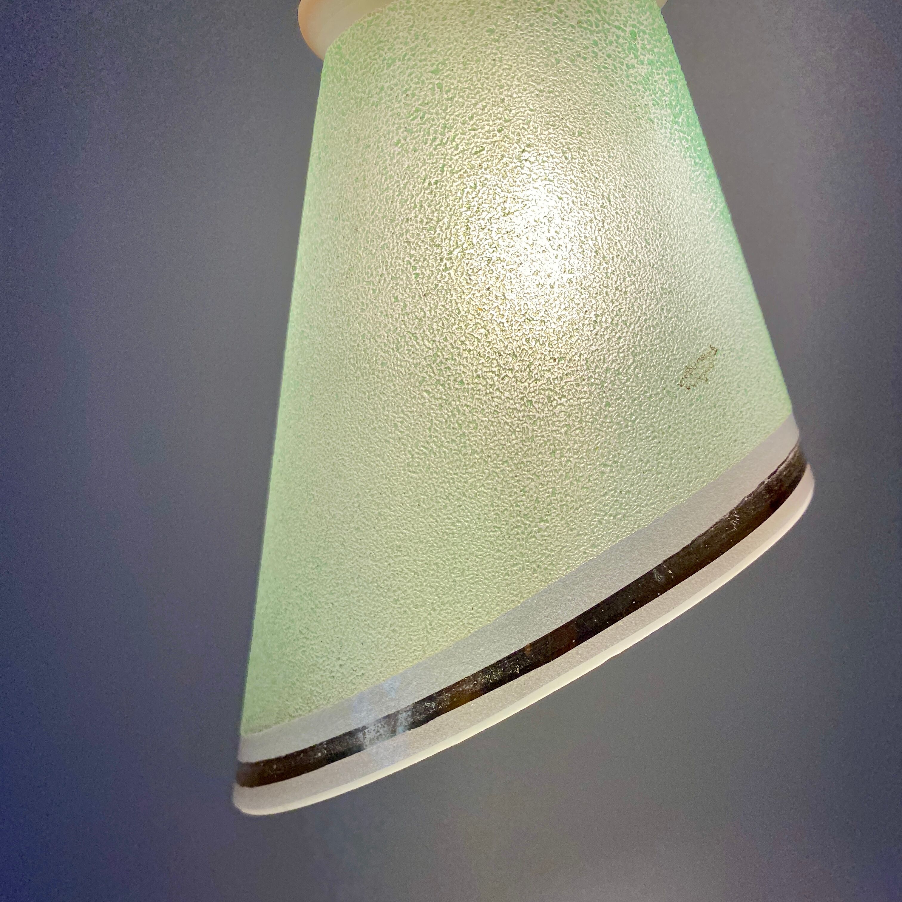 Vintage tulip walkman in green sandblasted glass