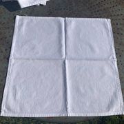 7 white damask cotton napkins, Christian Lacroix, vintage
