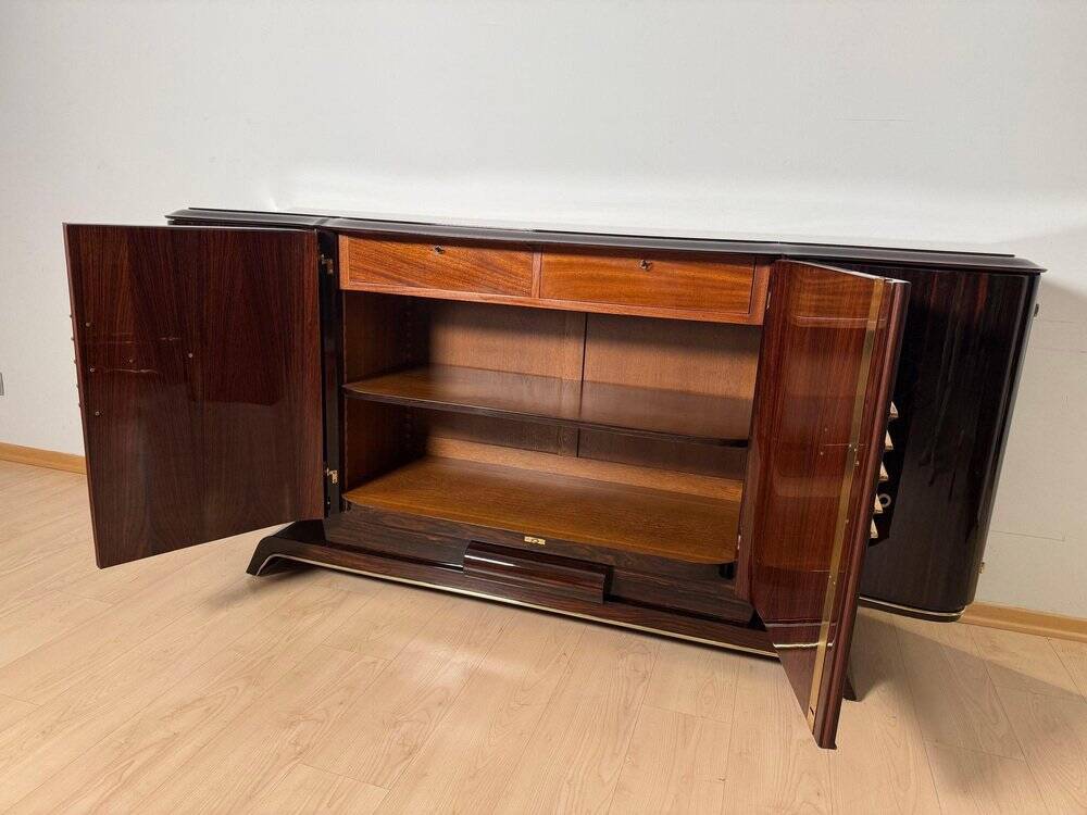 Art Deco Sideboard in Macassar Ebony and Brass, Paris, 1930s