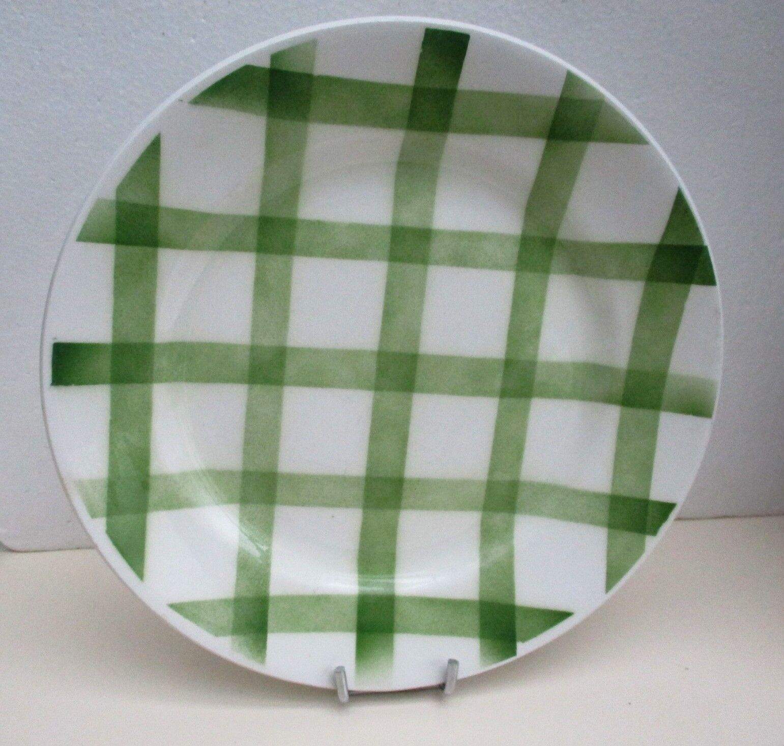 Old round dish Moulin des loups Orchies green tiles