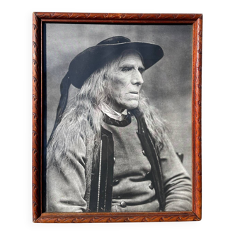 Indian portrait print wooden frame