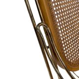 Vintage brass curved wooden rocking chair