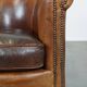 Cognac-Colored Sheepskin Leather Club Chair