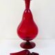Large Empoli red blown glass carafe / Genie Bottle