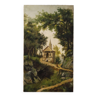 Italian landscape framework oil on canvas from 19th century