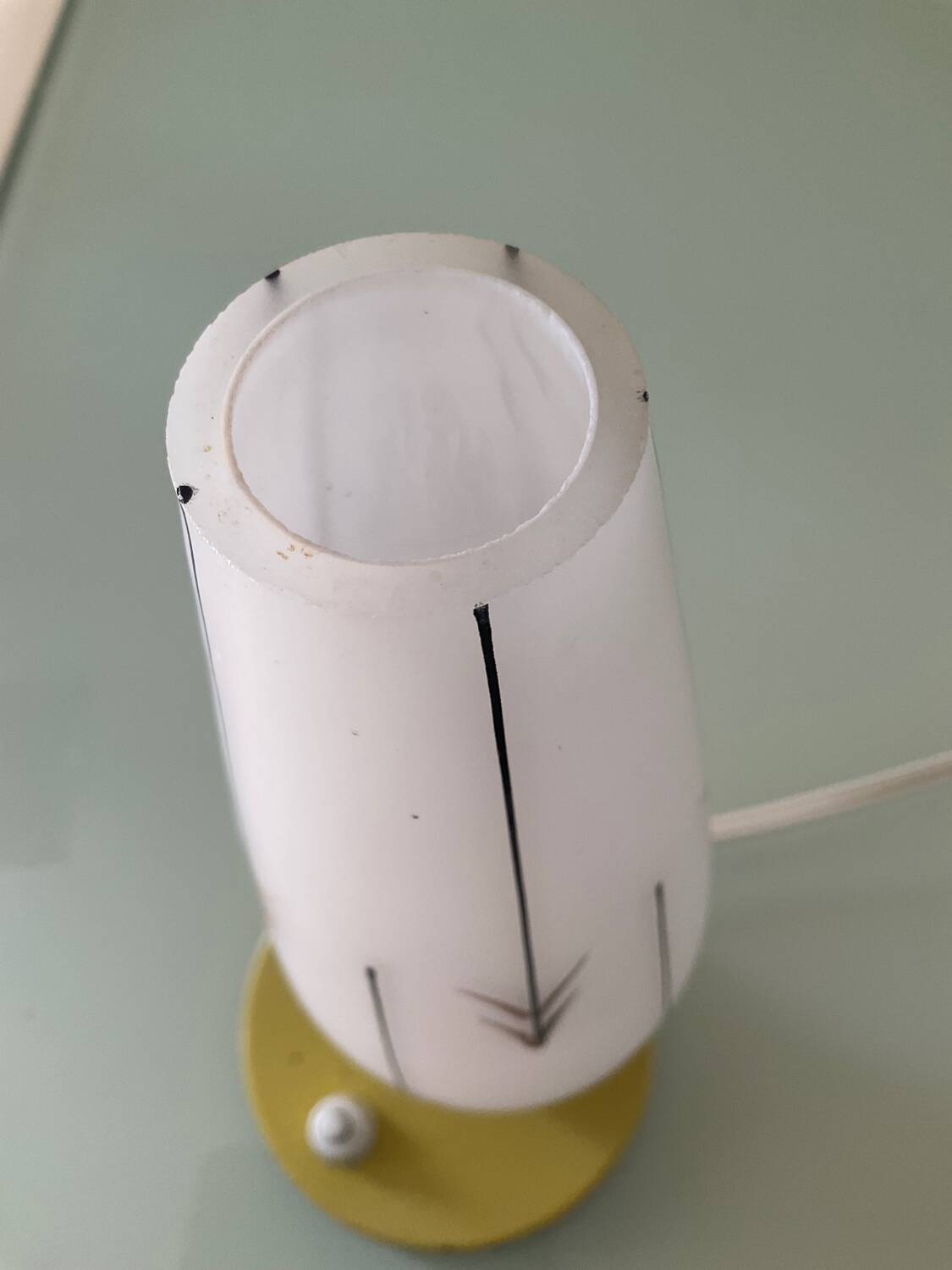 Vintage opaline and metal lamp from the 50s-60s